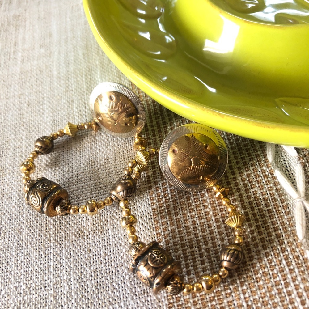 Handmade Gold & Silver Boho Hoop Clip On Earrings